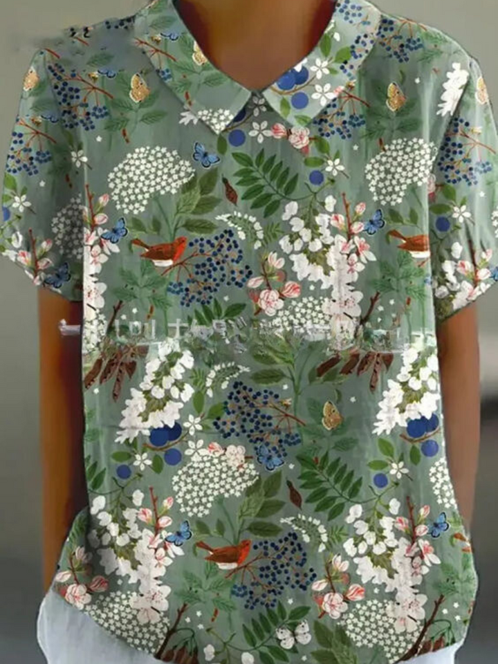 Marlene | Camisa de Impresión Vintage para Mujeres