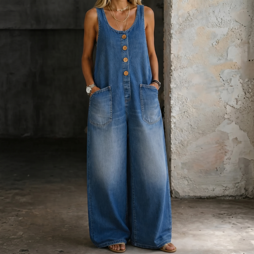 Saylor | Overoles de Denim de Algodón Lavado Vintage