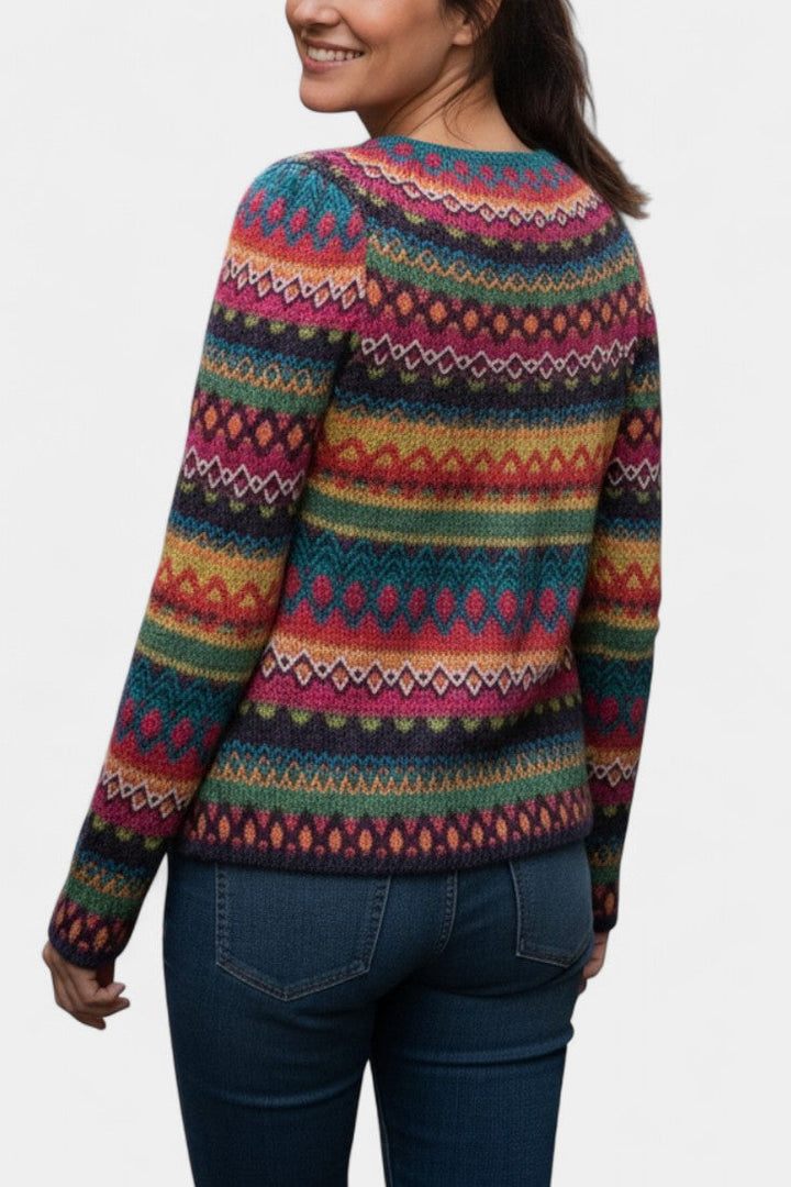 Luzmila | Pulóver de Lana Suave con Jacquard Multicolor