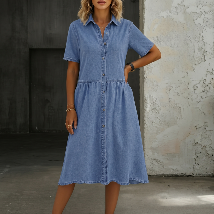 Carol | Vestido de mezclilla de manga corta