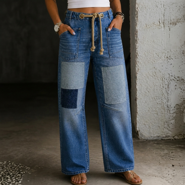 Margarita | Jean con Cordón y Patchwork