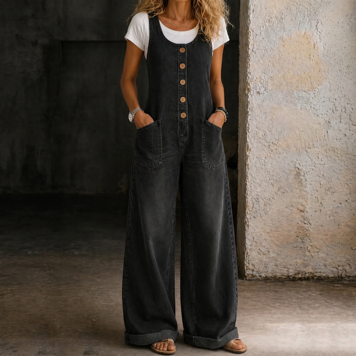 Bethany | Overoles de Denim de Algodón Lavado Vintage