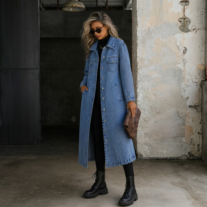 Camila | Campera de Jean Larga