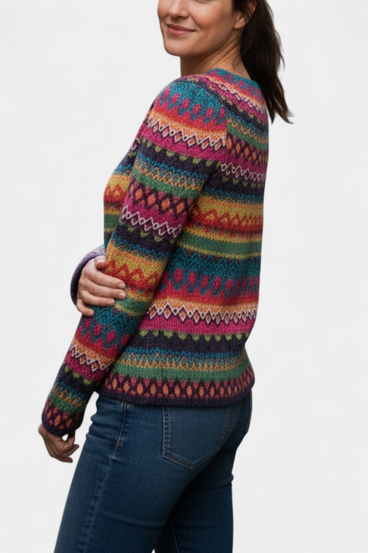 Luzmila | Pulóver de Lana Suave con Jacquard Multicolor