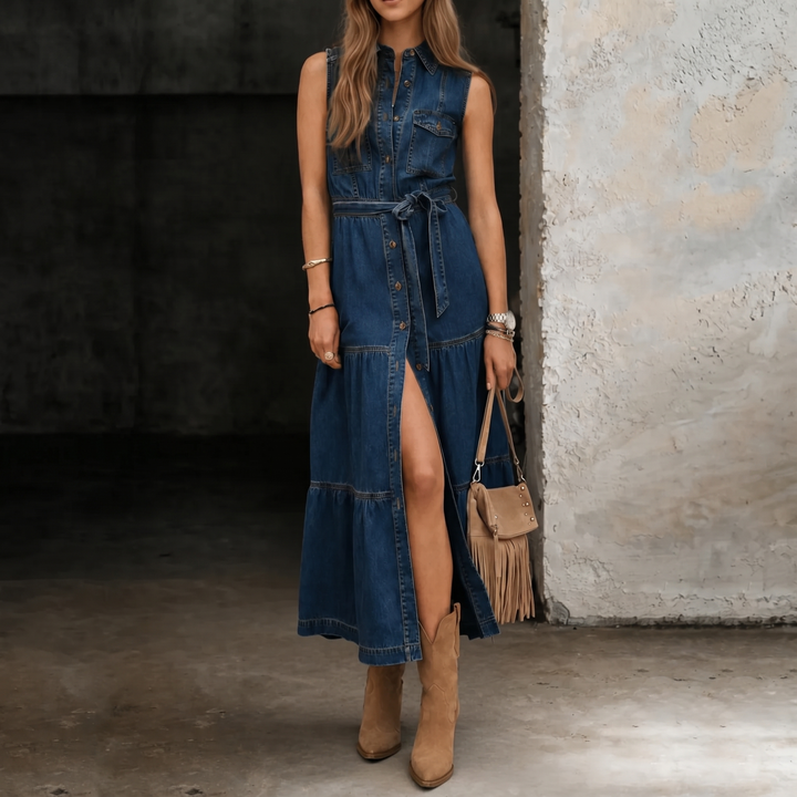 Madison | Vestido de mezclilla con botones al frente