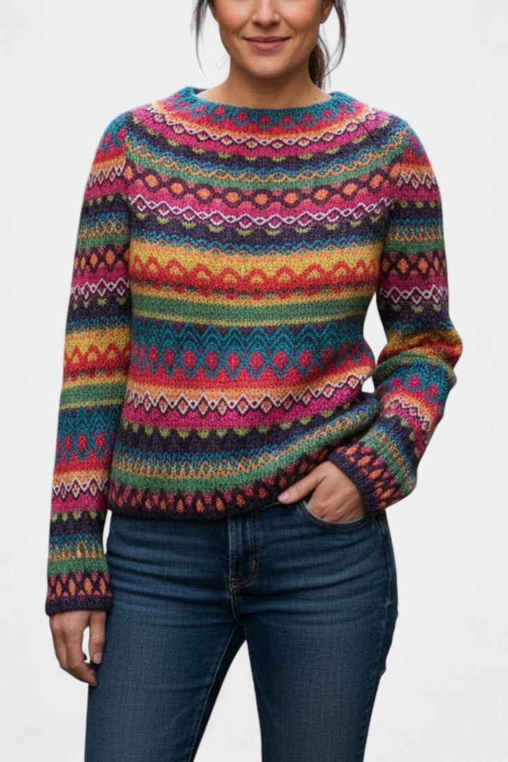 Luzmila | Pulóver de Lana Suave con Jacquard Multicolor