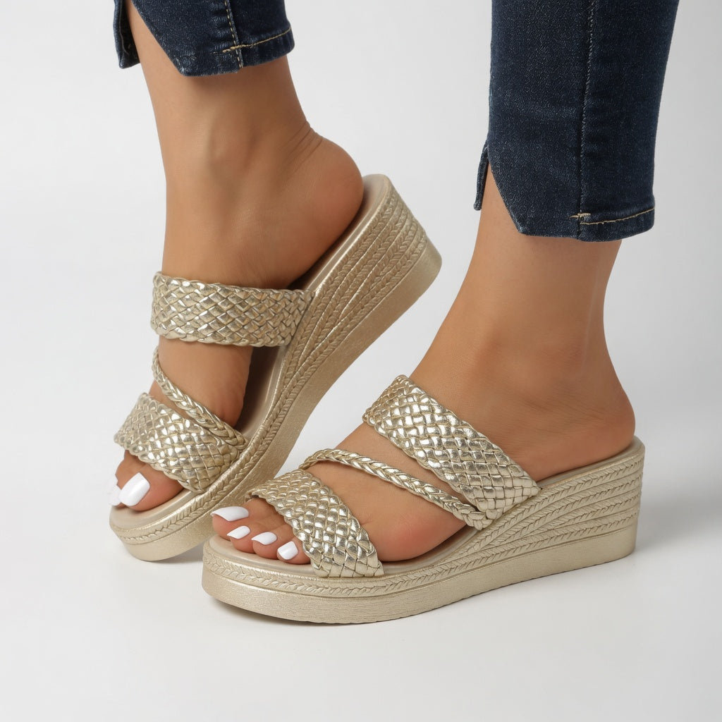 Hilda | Sandalias de Cuña Trenzada