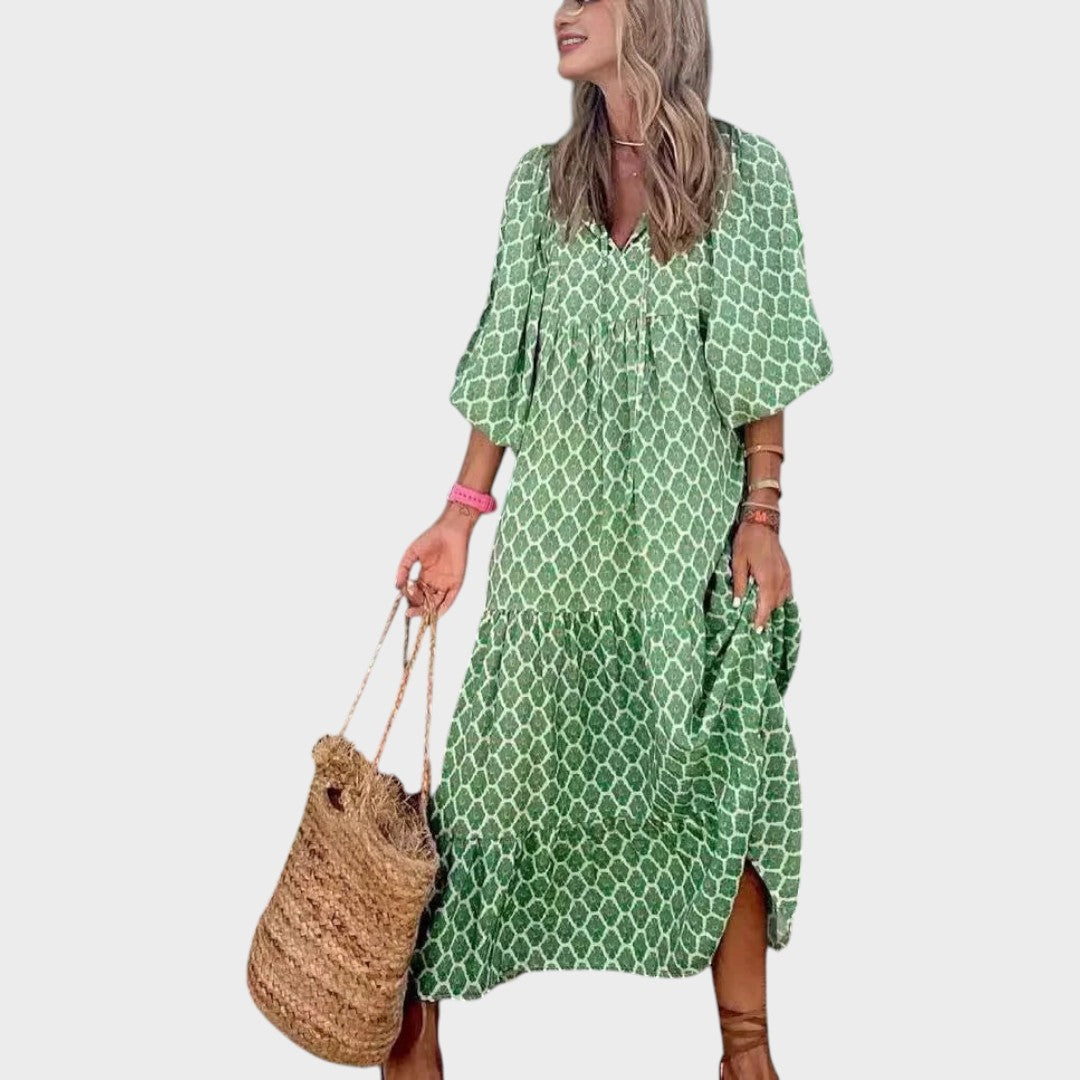 Gisela | Vestido Maxi Estampado Cómodo