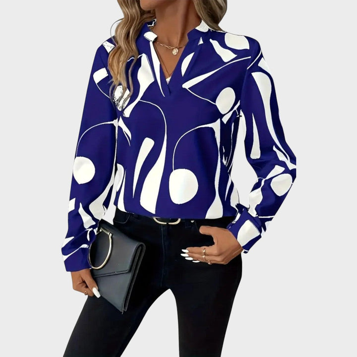 Pía | Blusa Geométrica con Escote en V