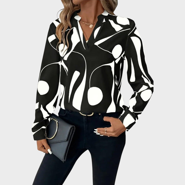 Pía | Blusa Geométrica con Escote en V
