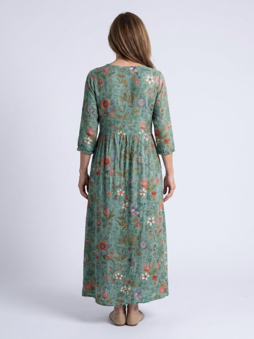 Marina | Vestido Maxi Floral con Escote en V