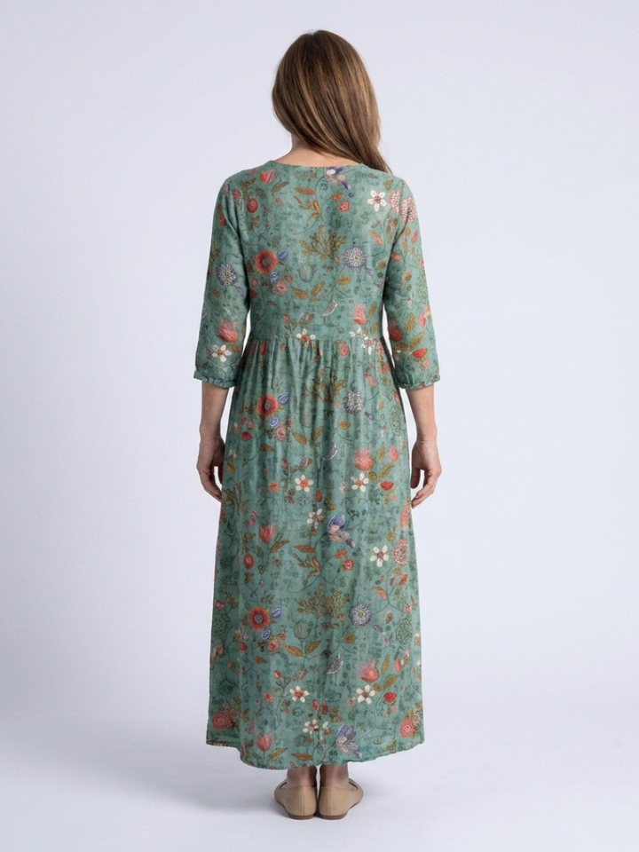 Marina | Vestido Maxi Floral con Escote en V