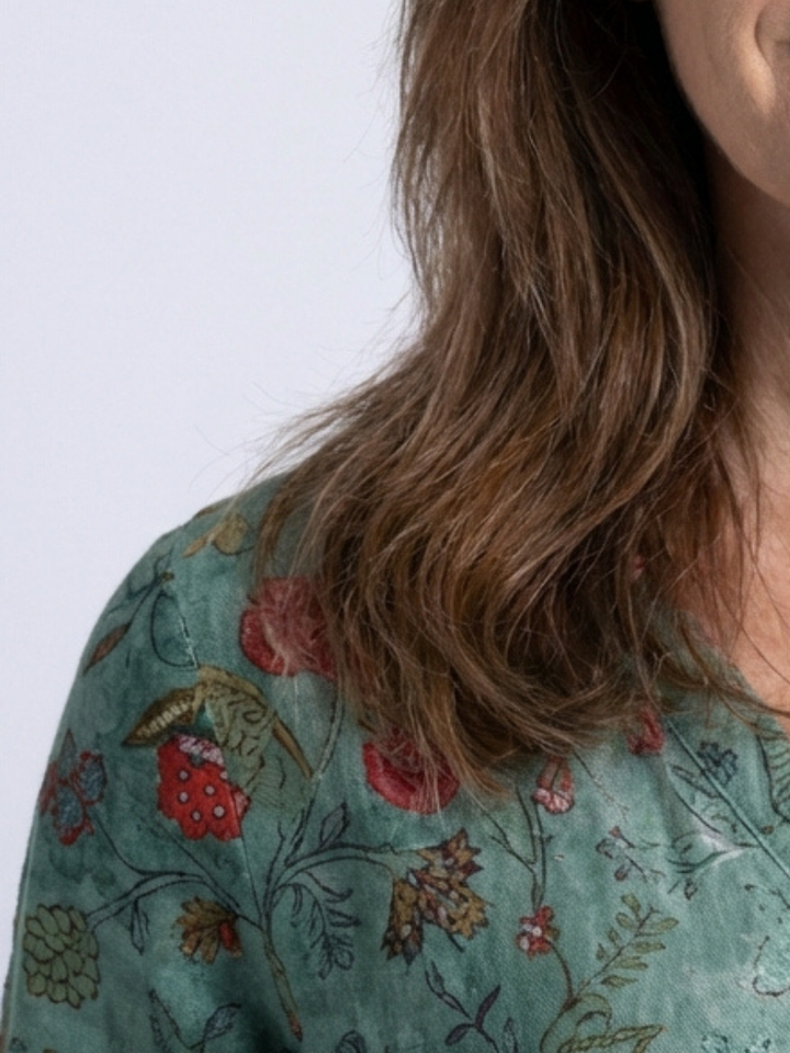 Marina | Vestido Maxi Floral con Escote en V