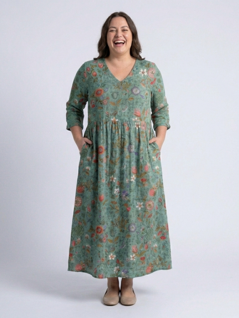 Marina | Vestido Maxi Floral con Escote en V