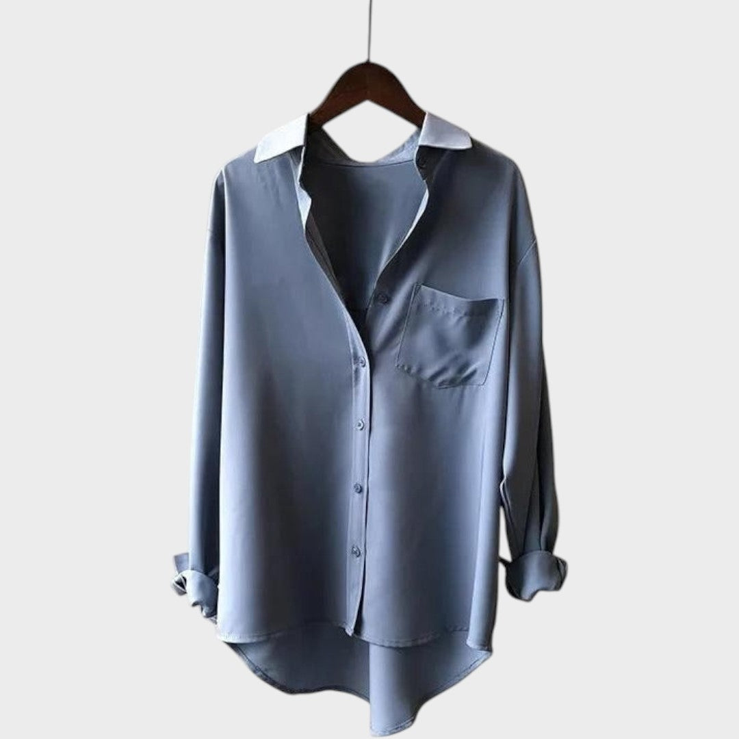 Lorena | Blusa Camisera con Bolsillo