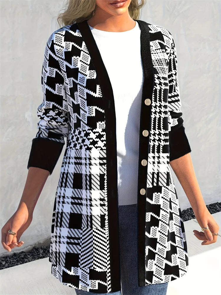 Leona | Cárdigan Geo-Print