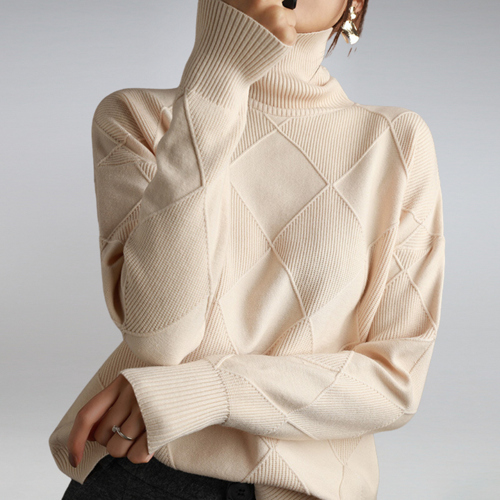 Linley | Suéter de Cuello Alto de Luxe con Rayas