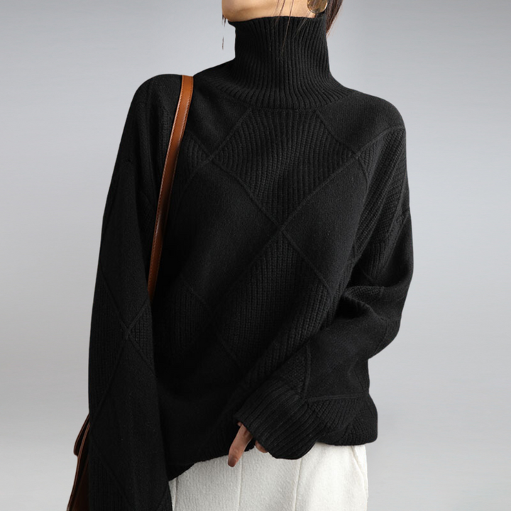 Linley | Suéter de Cuello Alto de Luxe con Rayas