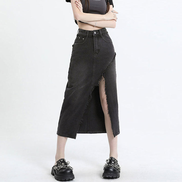 Ramona | Pollera de Denim con Tajo Frontal