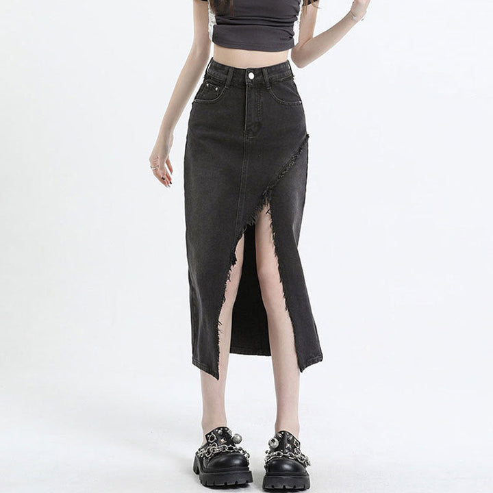 Ramona | Pollera de Denim con Tajo Frontal
