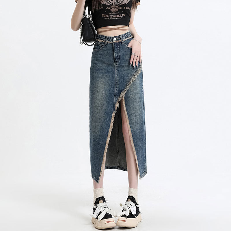 Ramona | Pollera de Denim con Tajo Frontal