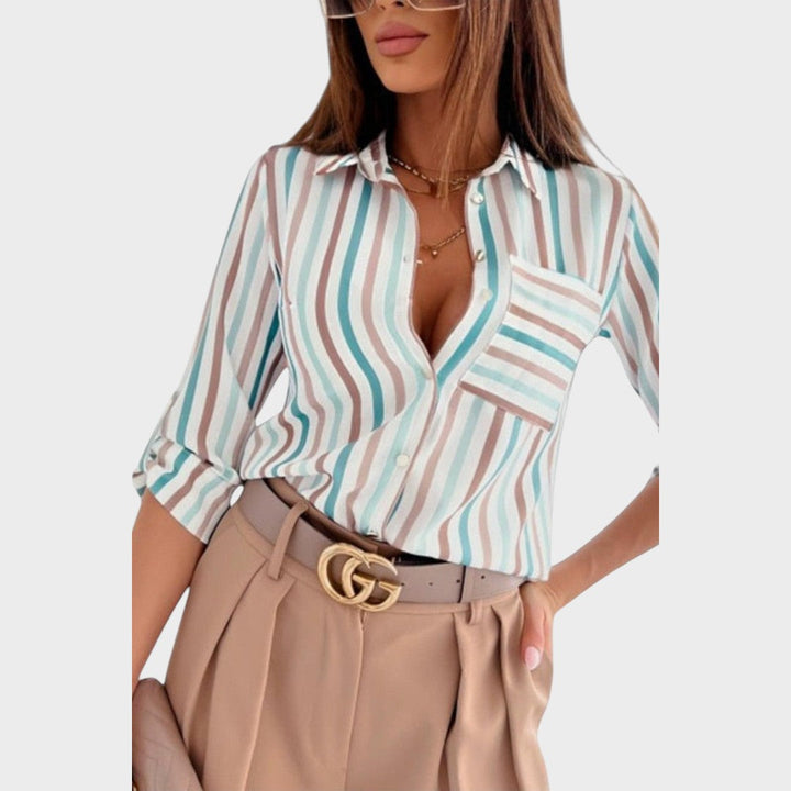Cecilia | Blusa con Cuello Camisero
