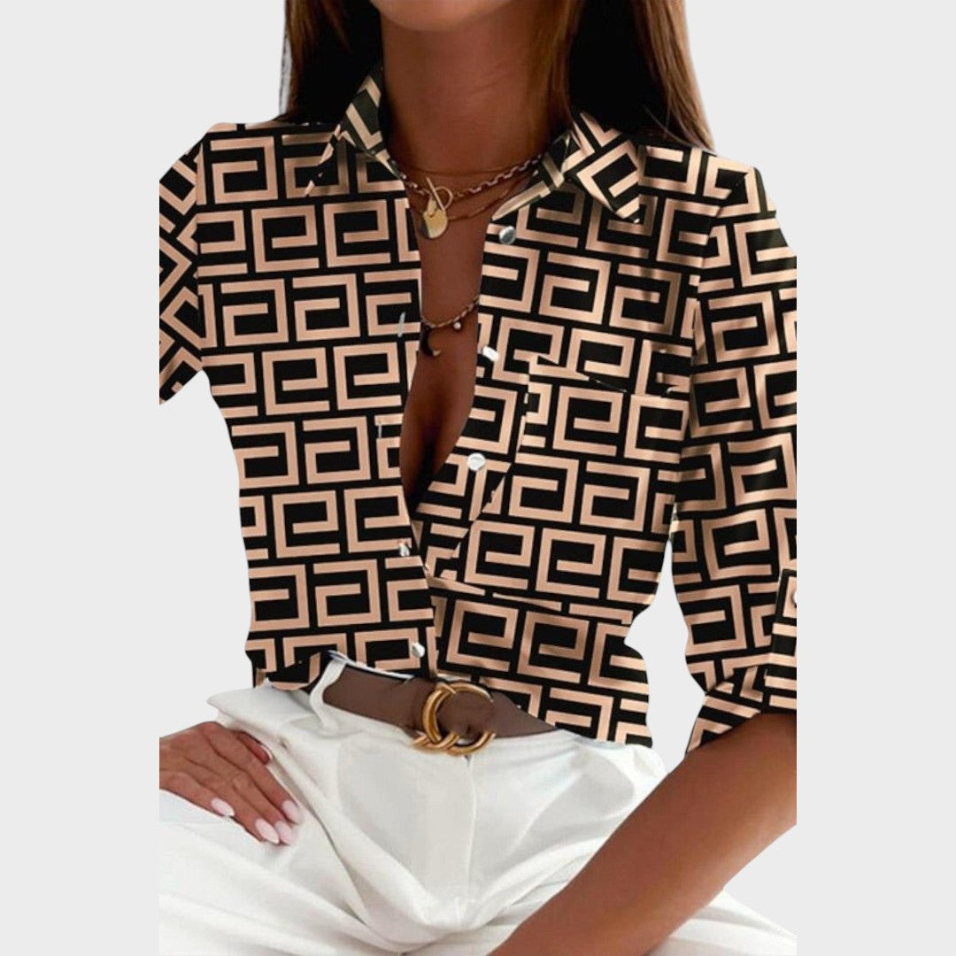 Cecilia | Blusa con Cuello Camisero