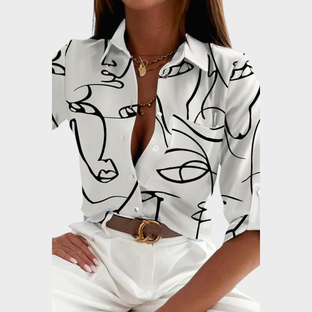 Cecilia | Blusa con Cuello Camisero