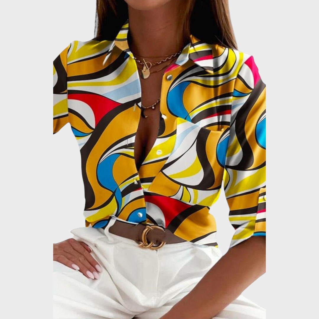 Cecilia | Blusa con Cuello Camisero