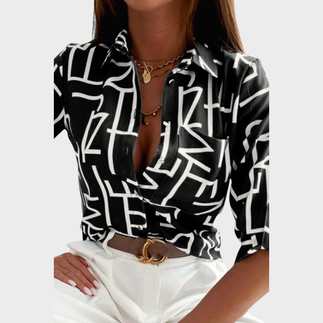 Cecilia | Blusa con Cuello Camisero
