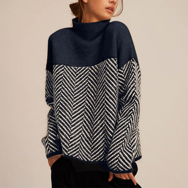 Nora | Suéter de Cuello Alto Bicolor