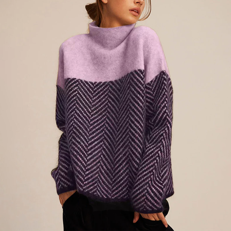 Nora | Suéter de Cuello Alto Bicolor