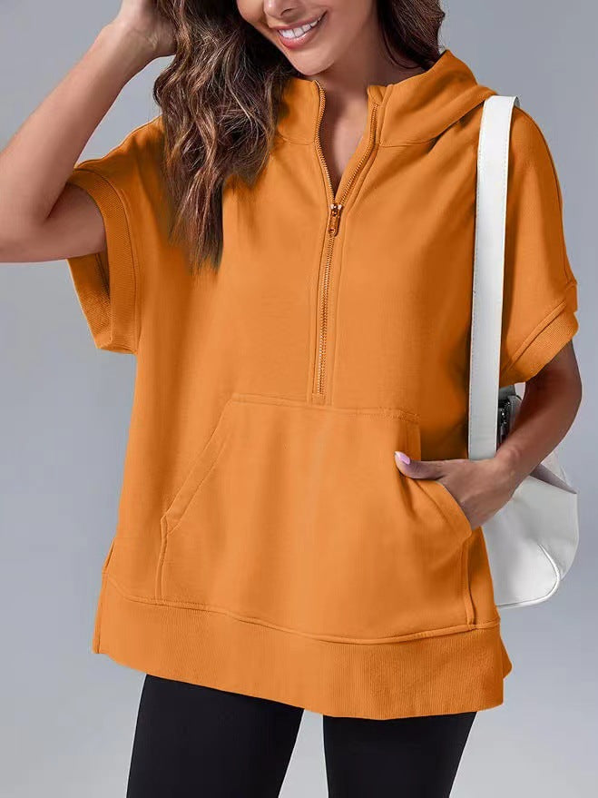 Hisper | Sudadera de Verano de Corte Holgado y Media Cremallera