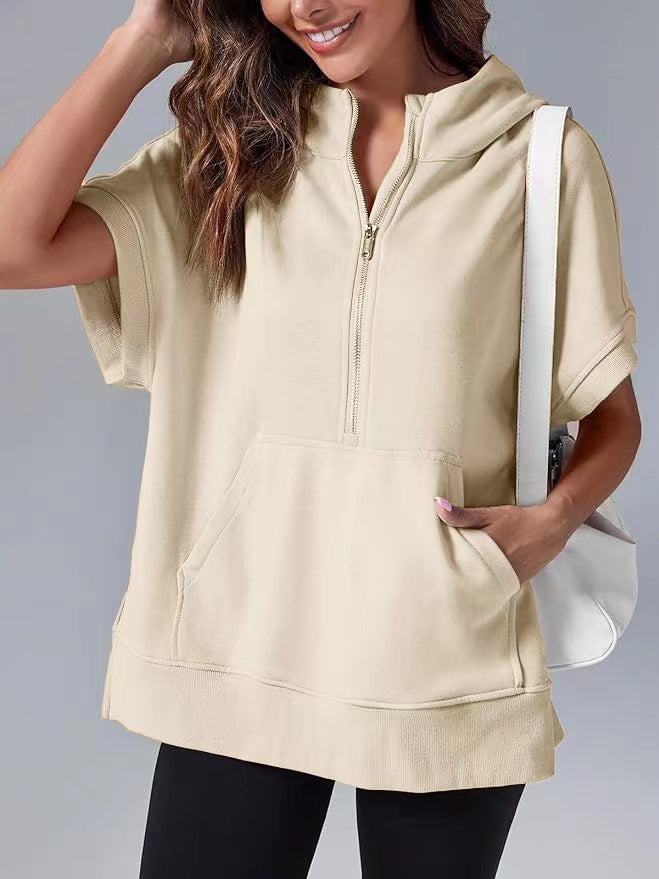 Hisper | Sudadera de Verano de Corte Holgado y Media Cremallera