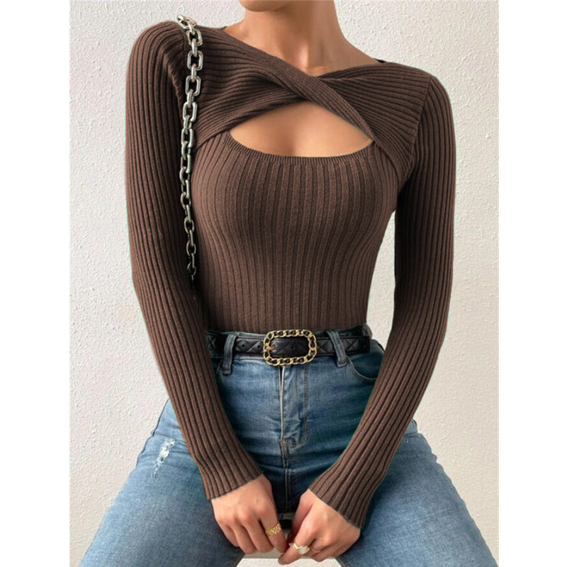 Qamra | Suéter de Cuello Redondo de Manga Larga Elegante