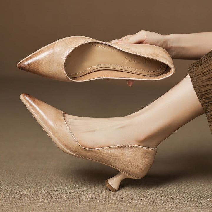 Calenne | Kitten Heels de Cuero