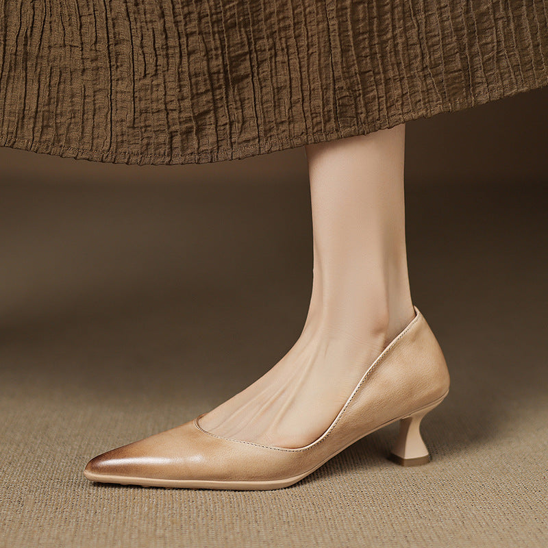 Calenne | Kitten Heels de Cuero