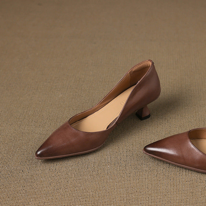 Calenne | Kitten Heels de Cuero