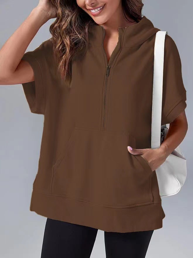 Hisper | Sudadera de Verano de Corte Holgado y Media Cremallera