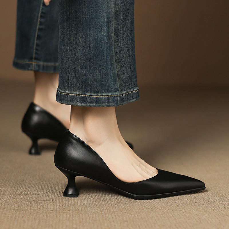 Calenne | Kitten Heels de Cuero