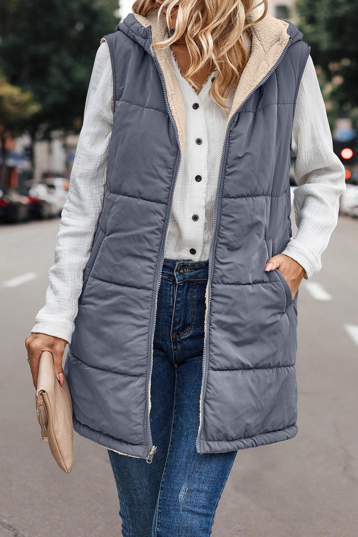 Mishelle | Chaleco con Capucha Reversible y Cálido