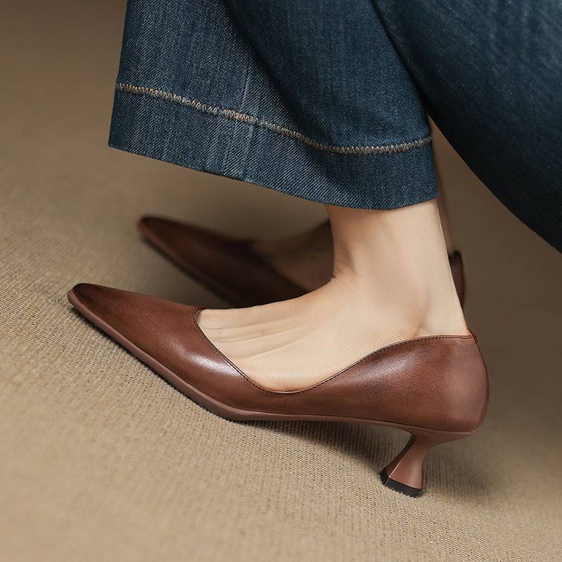 Calenne | Kitten Heels de Cuero