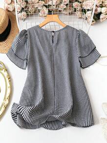 Blusa Vintage Kristel con Mangas Abullonadas a Rayas – Top Retro Atemporal