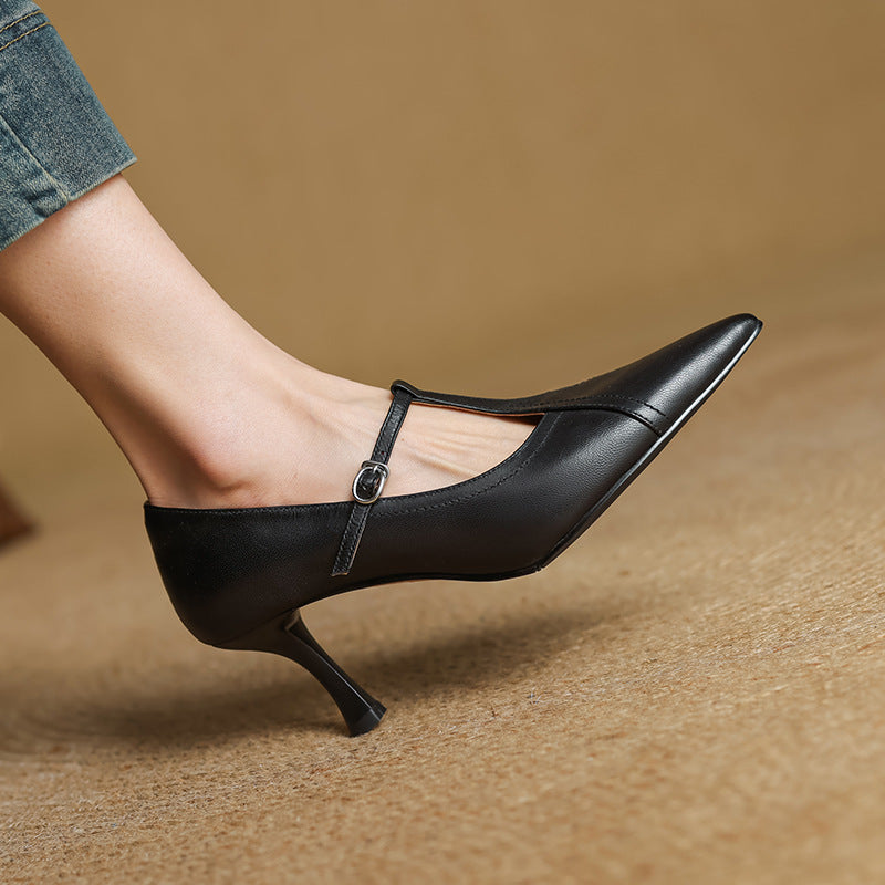 Aveline | Pumps T-Strap de Cuero