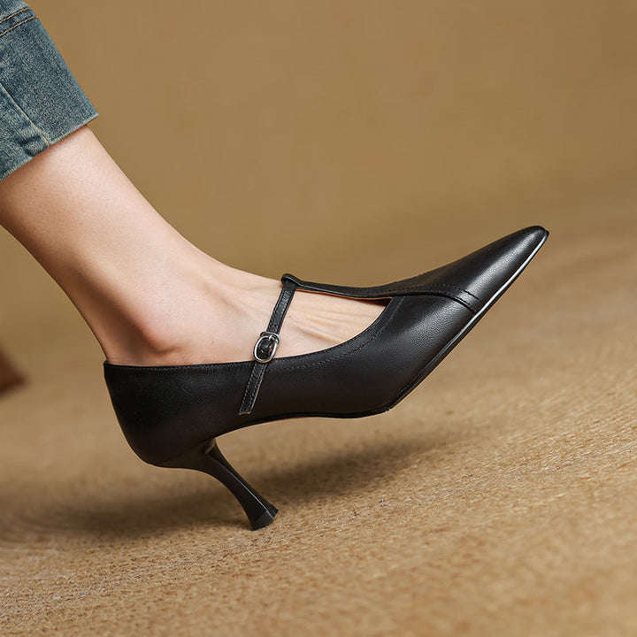 Aveline | Pumps T-Strap de Cuero