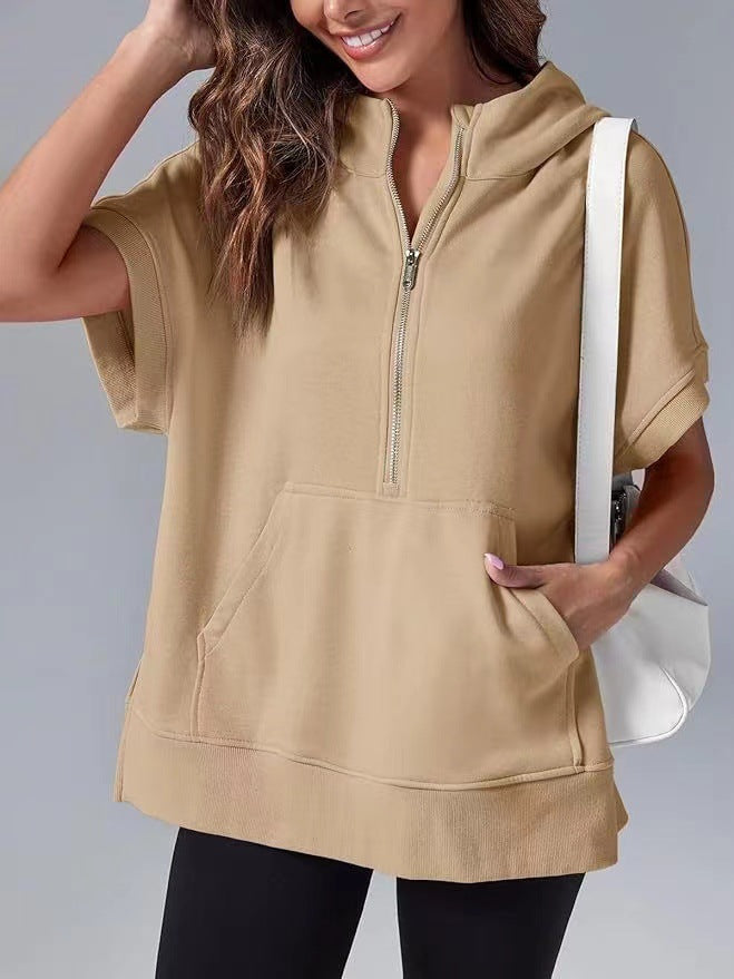 Hisper | Sudadera de Verano de Corte Holgado y Media Cremallera