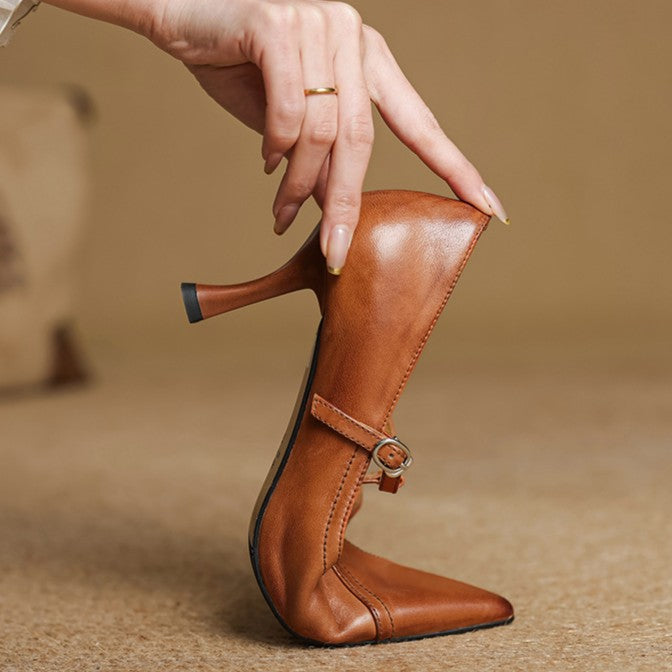 Aveline | Pumps T-Strap de Cuero