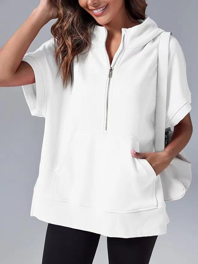 Hisper | Sudadera de Verano de Corte Holgado y Media Cremallera