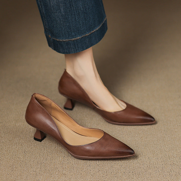 Calenne | Kitten Heels de Cuero