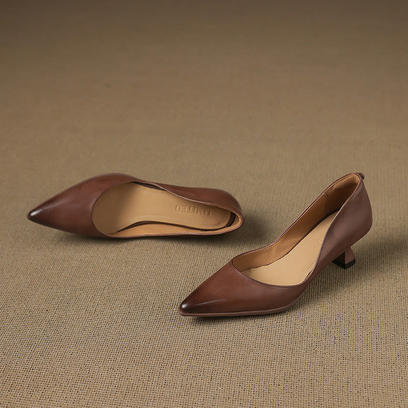 Calenne | Kitten Heels de Cuero
